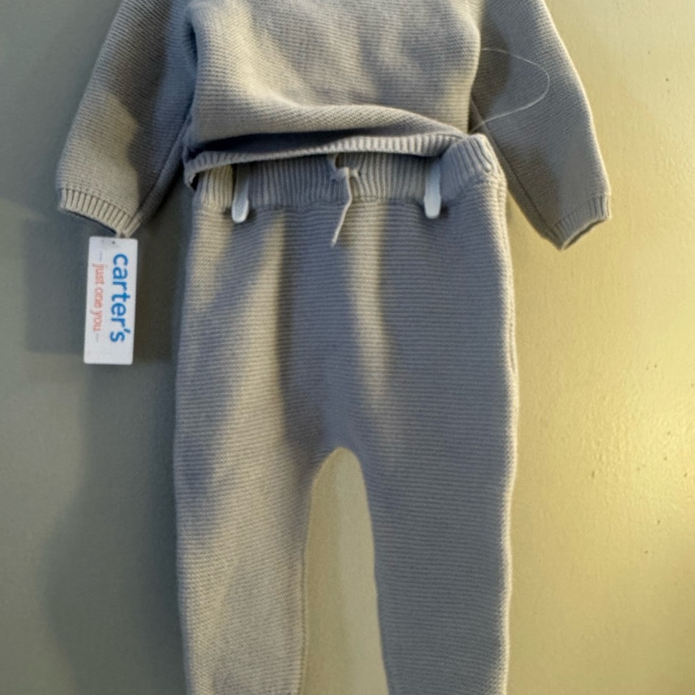 Carter's Soft Gray Knit Baby Outfit